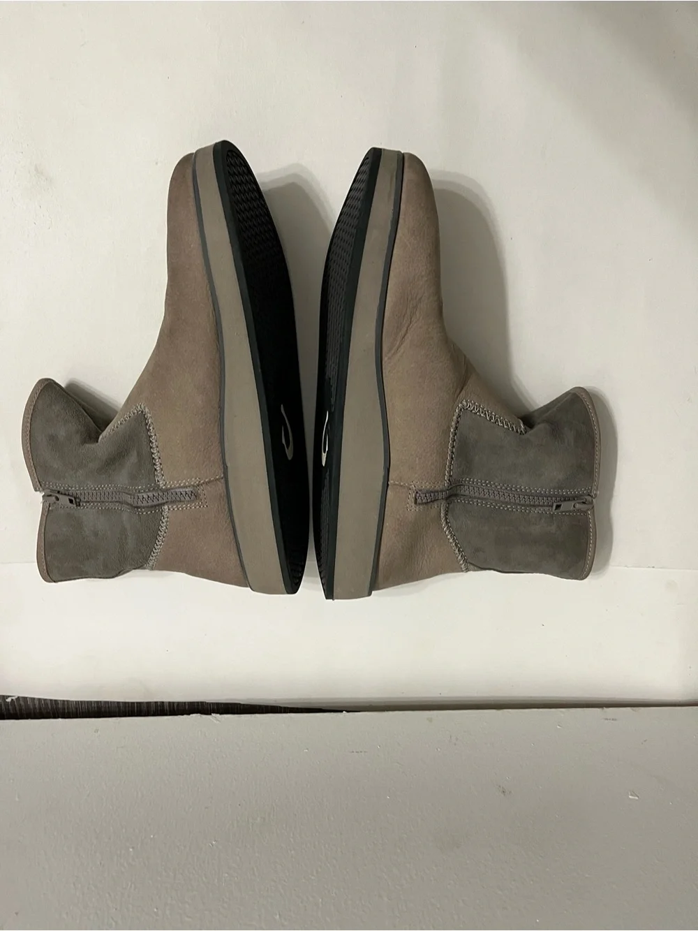 OluKai Taupe Faux-Fur Trim Slip-On Winter Boots